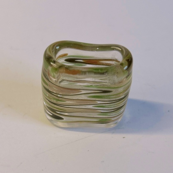 Artisan Vintage lamp-work Glass Bead Pendant Necklace ZigZag - Picture 2 of 4